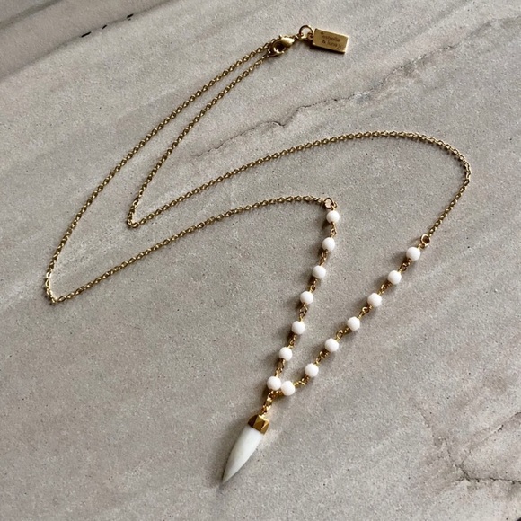 Estrella & Luna Jewelry - White Agate 14k Boho Necklace